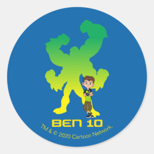 Ben 10 & Vier Arms Shadow Ronde Sticker
