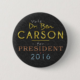 Ben Carson President 2016 Gold Black Classy Ronde Button 5,7 Cm
