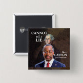 Ben Carson voor President Vierkante Button 5,1 Cm (Voorkant /achterkant)