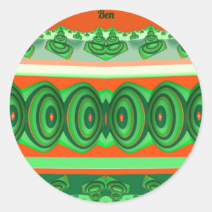 BEN ~ CHRISTMAS ~ RONDE STICKER