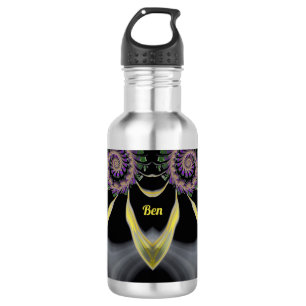 BEN ~CUTE GLOSSY! ~Paars Green Black Yellow 3D~ Waterfles