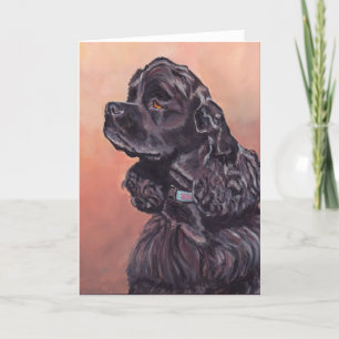 Ben de Black Cocker Spaniel Dog Art Wenskaart Kaart