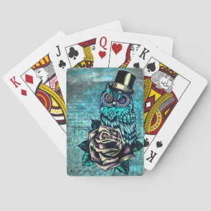 Ben de Wijze uil van de tattoostijl op digitale Pokerkaarten
