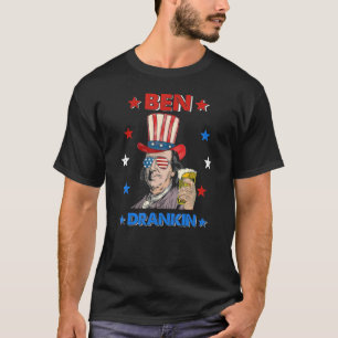 Ben Drankin 4 juli Benjamin Franklin Mannen Amer T-shirt