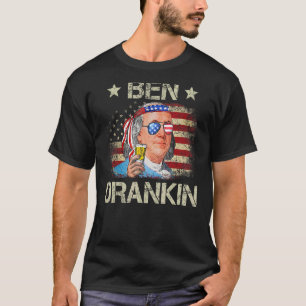 Ben Drankin 4 juli Benjamin Franklin Mannen Amer T-shirt