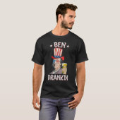 Ben Drankin 4 juli Benjamin Franklin Mannen Amer T-shirt (Voorkant volledig)