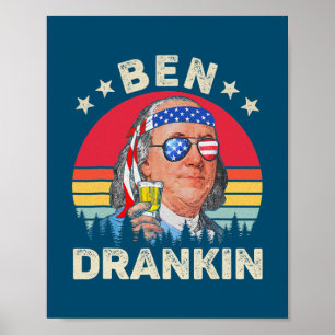 Ben Drankin, 4 juli Benjamin Franklin Mannen Poster