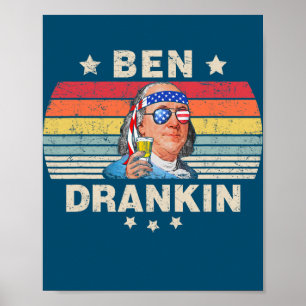 Ben Drankin, 4 juli Benjamin Franklin Mannen Poster