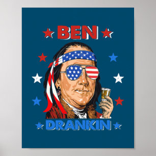 Ben Drankin, 4 juli Benjamin Franklin Mannen Poster