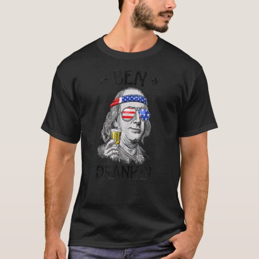 Ben Drankin, 4 juli Benjamin Franklin Mannen Wome T-shirt (Voorkant)