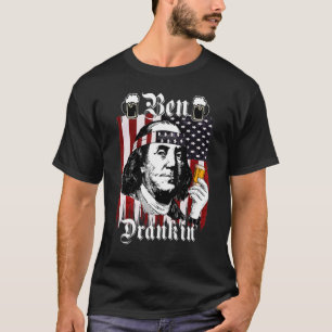 Ben Drankin 4 juli Benjamin Franklin Usa Fla T-shirt