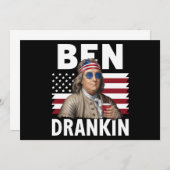 Ben Drankin Bier 4 juli vintage vlag grappig Kaart (Voorkant / Achterkant)