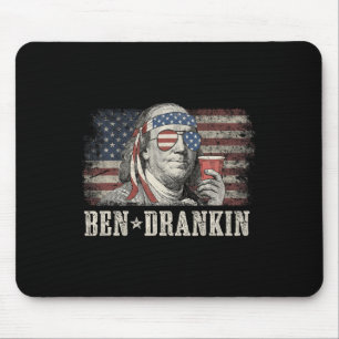 Ben Drankin Bier 4 juli Vintage Vlag Grappig  Muismat