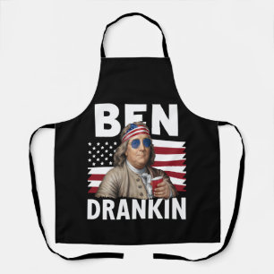 Ben Drankin Bier 4 juli Vintage Vlag Grappig Schort