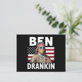 Ben Drankin Bier 4 juli  Vlaggengrappig Briefkaart (Staand voorkant)