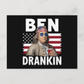 Ben Drankin Bier 4 juli  Vlaggengrappig Briefkaart (Voorkant)