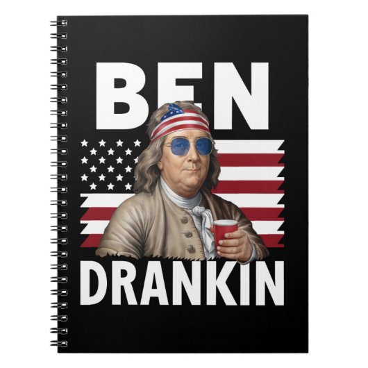 Ben Drankin Bier 4 juli Vlaggengrappig Notitieboek (Voorkant)