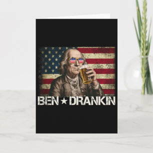 Ben Drankin Grappig Bier 4e Juli Retro Amerikaanse Kaart