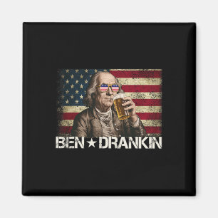Ben Drankin Grappig Bier 4e Juli Retro Amerikaanse Magneet