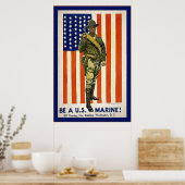  ben een Amerikaanse marinier! Poster (Keuken)