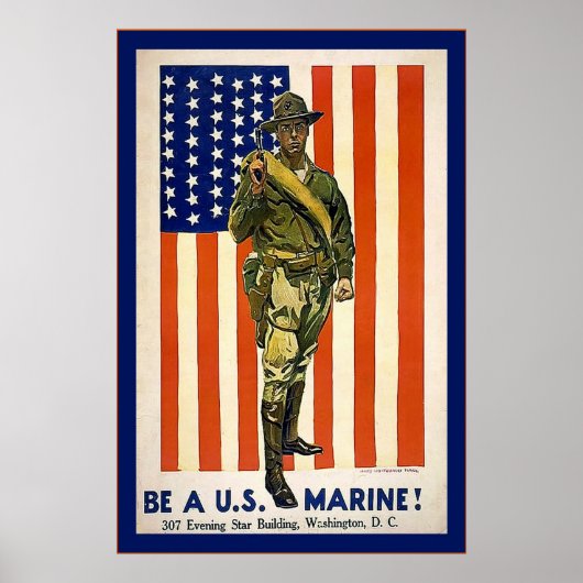  ben een Amerikaanse marinier! Poster (Voorkant)