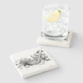 BEN ER EEN SOORT! Inspirerend kalligrafie Stenen Onderzetter (Zijkant)