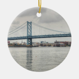 Ben Franklin Bridge Keramisch Ornament