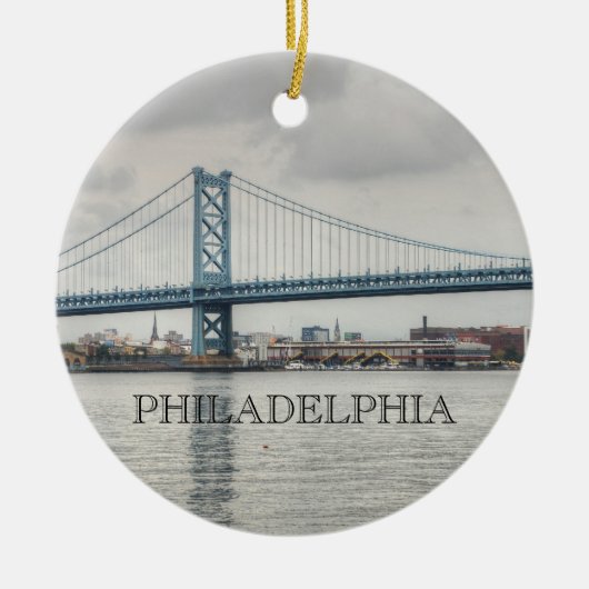 Ben Franklin Bridge Keramisch Ornament (Voorkant)