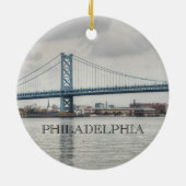 Ben Franklin Bridge Keramisch Ornament (Achterkant)