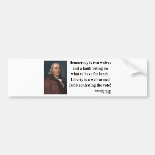 Ben Franklin Citaat 2b Bumpersticker (Voorkant)