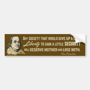 Ben Franklin Citaat Bumpersticker