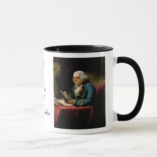 Ben Franklin citeert "De U. S. Grondwet..." Mok (Rechts)
