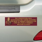 Ben Franklin citeert: Grondwettelijke garanties Bumpersticker (Op auto)