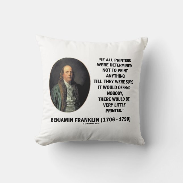 Ben Franklin drukt geen gedrukte prijsopgave af Kussen (Voorkant)