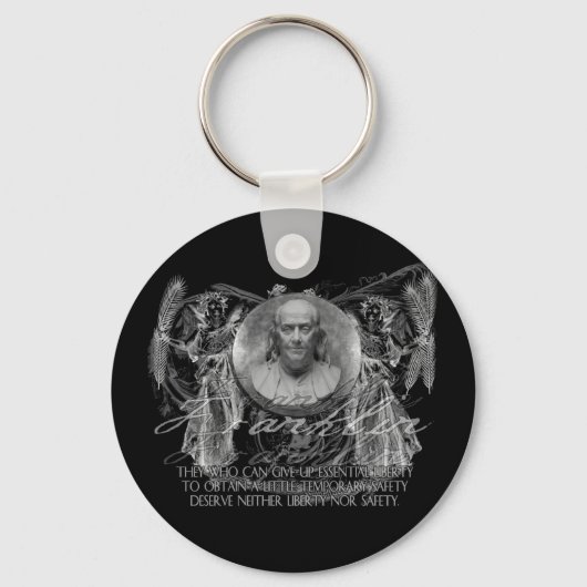 Ben Franklin, een Hero, over vrijheid en veilighei Sleutelhanger (Voorkant)