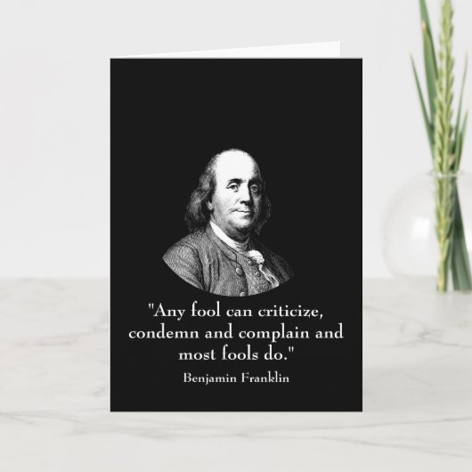 Ben Franklin en Citaat Kaart (Voorkant)