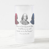 Ben Franklin en Citaat - Rood, Wit, en Blauw Matglas Bierpul (Center)