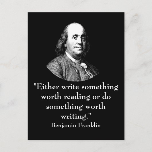 Ben Franklin en Quote Briefkaart (Voorkant)