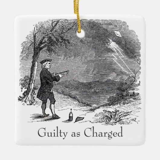 Ben Franklin Guilty beschuldigd Keramisch Ornament (Voorkant)