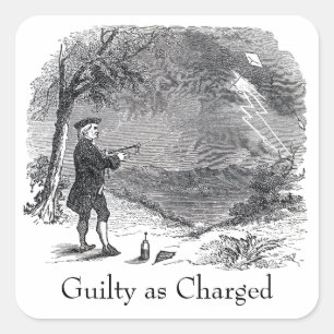Ben Franklin Guilty beschuldigd Vierkante Sticker