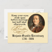 Ben Franklin - Huwelijk Briefkaart (Voorkant / Achterkant)