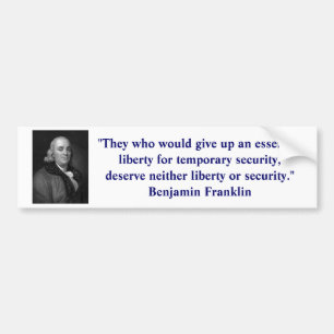 Ben Franklin Liberty Bumpersticker