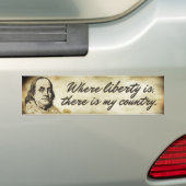 Ben Franklin Liberty Quote Bumpersticker (Op auto)