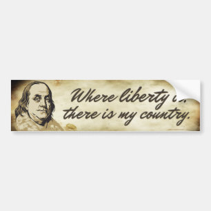 Ben Franklin Liberty Quote Bumpersticker