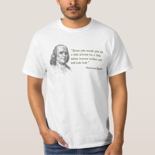 Ben Franklin over T-shirt voor de vrijheid