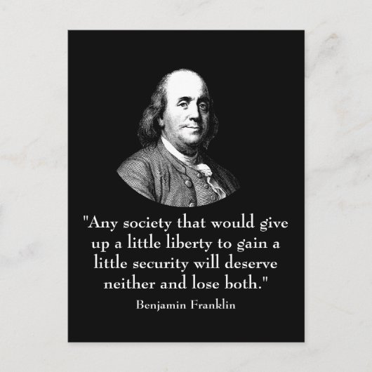Ben Franklin & Quote Briefkaart (Voorkant)