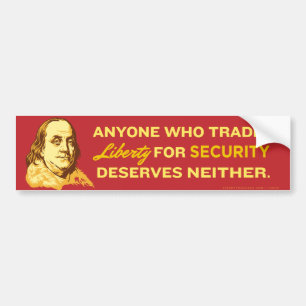 Ben Franklin Quote Bumpersticker