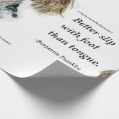 Ben Franklin & Quote Funny Caricature Cadeaupapier (Hoek)