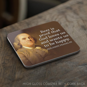 Ben Franklin Quote over Beer Drankjes Onderzetter