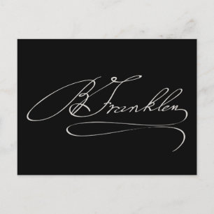 Ben Franklin Signature Briefkaart